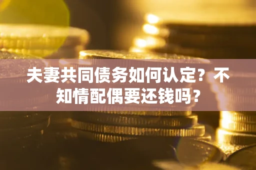 武汉夫妻共同债务如何认定？不知情配偶要还钱吗？
