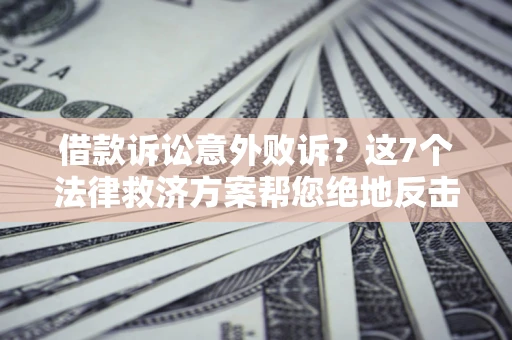 武汉借款诉讼意外败诉？这7个法律救济方案帮您绝地反击！