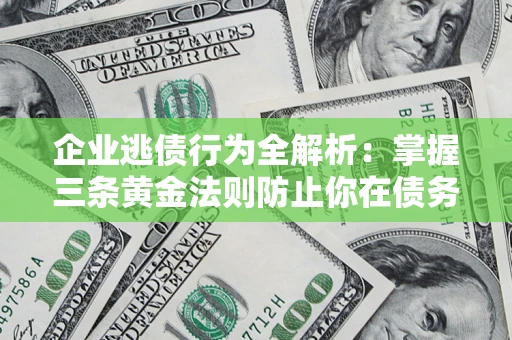 武汉企业逃债行为全解析：掌握三条黄金法则防止你在债务乱局中“踩雷”